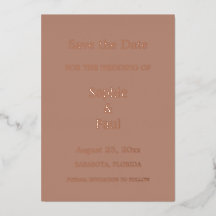 Mocha Save the Date Folie Uitnodiging
