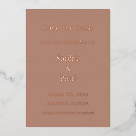 Mocha Save the Date Folie Uitnodiging