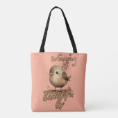 Mocha Short Peaceful Bird Tote Bag (Achterkant)