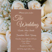 Mocha Simple Style Script Wedding Folie Uitnodiging