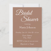 Mocha Simple Style Vrijgezellenfeest Kaart (Voorkant)