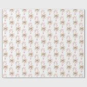 Mocha Strik Roze Candy Cane Kerstmis Cadeaupapier (Vlak)