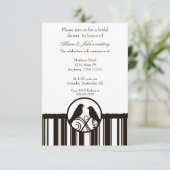 Mocha Stripe Bridal Shower Kaart (Staand voorkant)