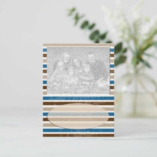 mocha stripe briefkaart (Staand voorkant)