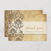Mocha  Swirl Wedding Hartelijk dank Bedankkaart (Voorkant / Achterkant)