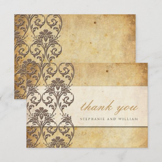 Mocha  Swirl Wedding Hartelijk dank Bedankkaart (Voorkant / Achterkant)