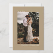 Mocha Tan Moderne Minimalistische Verticale Fotobr Kaart (Voorkant)