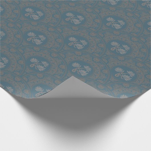 Mocha Tapestry Rococo Mandala Art Deco Scallop Cadeaupapier (Hoek)