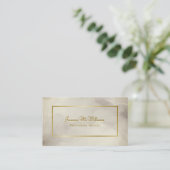 Mocha Taupe Abstracte Waterverf & Gouden QR-code Visitekaartje (Staand voorkant)