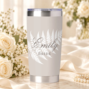 Mocha Taupe Witte Varens Elegante Pastel Bruids- Geïsoleerde Drinkbeker