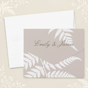 Mocha Taupe Witte Varens Elegante Trouw All In One Uitnodiging