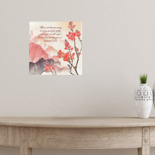 Mocha Verona Sunset Mountain Meadow Bijbelvers Poster