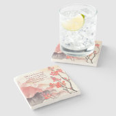 Mocha Verona Sunset Mountain Meadow Bijbelvers Stenen Onderzetter (Zijkant)