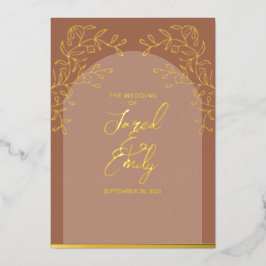 Mocha Wedding Folie Invitation Folie Uitnodiging