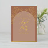 Mocha Wedding Folie Invitation Folie Uitnodiging (Staand Voorkant)