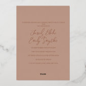Mocha Wedding Folie Invitation Folie Uitnodiging (Achterkant)