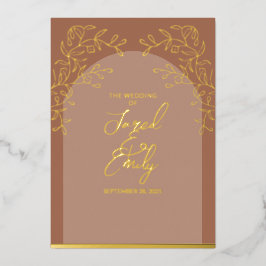 Mocha Wedding Folie Invitation Uitnodiging