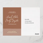 Mocha Wedding Folie Save the Date Briefkaart (Achterkant)