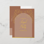 Mocha Wedding Folie Save the Date Briefkaart (Voorkant / Achterkant)