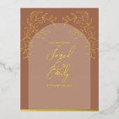Mocha Wedding Folie Save the Date Briefkaart (Voorkant)