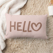 Mocha Whimsical Hart Typografie Hallo Kussen (Deken)