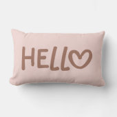 Mocha Whimsical Hart Typografie Hallo Kussen (Voorkant)