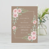 Mocha Whimsical Lente Bruiloft Kaart (Staand voorkant)