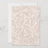 Mocha Whimsy Hand Getrokken Foliage Wedding Kaart (Achterkant)