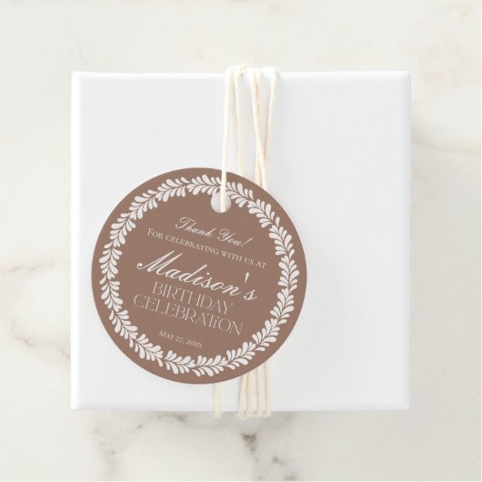 MochaBrown Talavera Spaanse Fiesta Verjaardagskrin Bedankjes Labels (In situ)