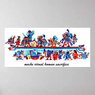 moche ritual human sacrifice poster