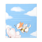 Mochi Bee Bumble Bee Doggy Puppy en Sakura Notitieblok (Voorkant)