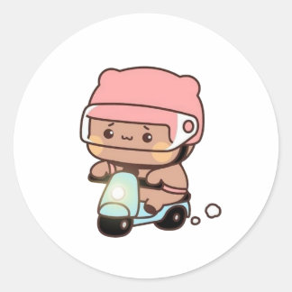 Mochi Brownie Beer Bike Riding Ronde Sticker