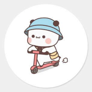 Mochi Brownie Beer Bike Riding Ronde Sticker