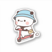 Mochi Brownie Beer Bike Riding Sticker (Voorkant)