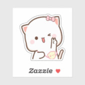 Mochi cat peach and goma sticker (Vel)