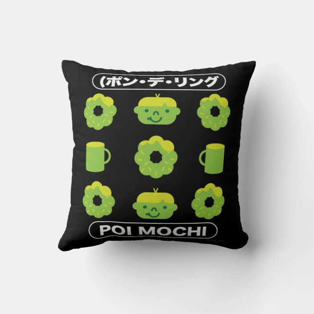 Mochi Donuts poi Mochi en koffie Kussen (Achterkant)