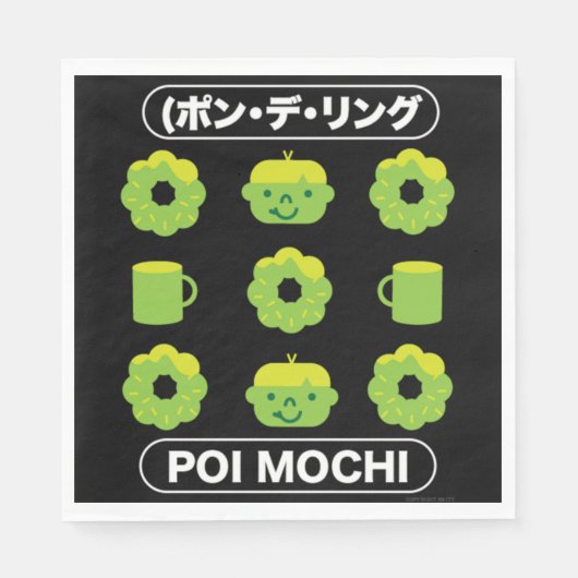 Mochi Donuts poi Mochi en koffie Servet (Voorkant)