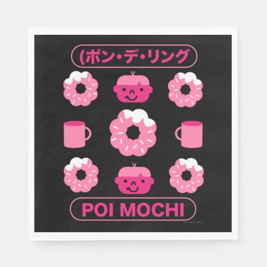 Mochi Donuts poi Mochi en koffie Servet (Voorkant)