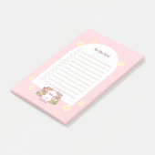 Mochi en Bloemen Bloeiende Springy Pink Floral Post-it® Notes (Schuin)