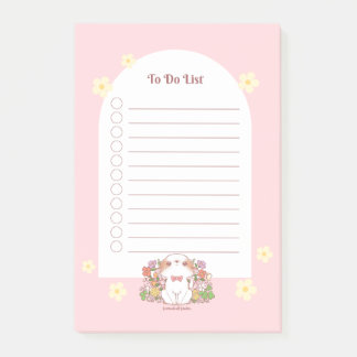 Mochi en Bloemen Bloeiende Springy Pink Floral Post-it® Notes