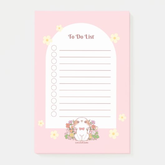 Mochi en Bloemen Bloeiende Springy Pink Floral Post-it® Notes (Voorkant)