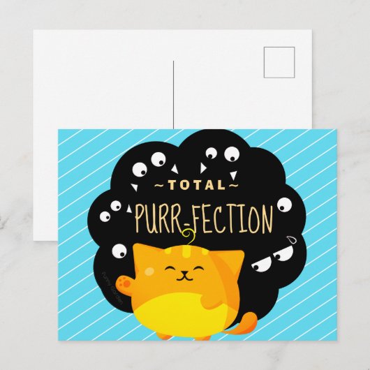 Mochi Halloween - Cute Oranje Cat Spint-fectie Briefkaart (Voorkant / Achterkant)