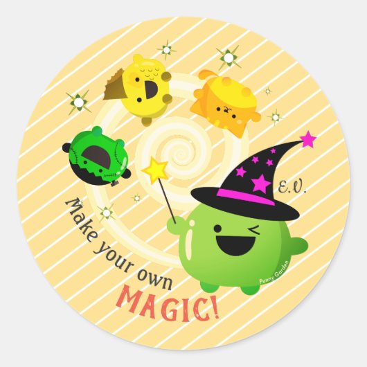 Mochi Halloween - Maak je eigen Magie Ronde Sticker (Voorkant)