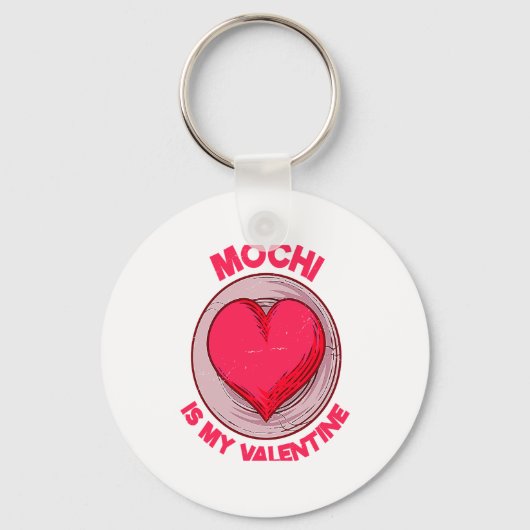 Mochi Is My Valentine Japanese Rice Cake Dessert  Sleutelhanger (Voorkant)