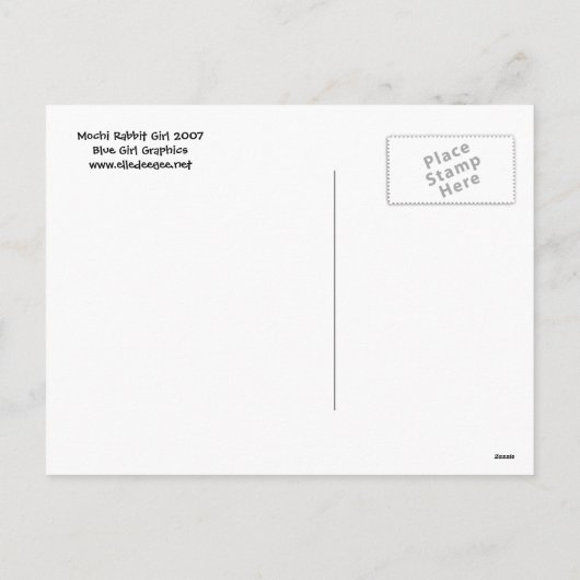 Mochi Jaar van het Konijn Meisje Briefkaart (Achterkant)
