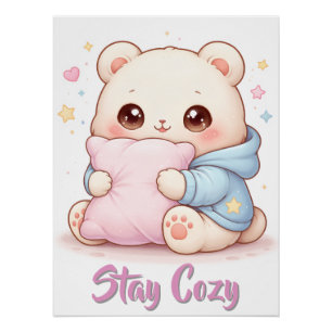Mochi Knuffel Beer Cute Kawaii Stijl Kussen Knuffe Perfect Poster