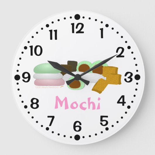 Mochi Lovers Rice Cakes Kitchen Clock w/Notulen Grote Klok (Voorkant)
