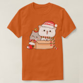Mochi Mochi Peach Cat Peach en Goma Kerstmis T-shirt (Design voorkant)