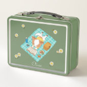 Mochi op een Picnic Design Lunch Box (Voorkant)