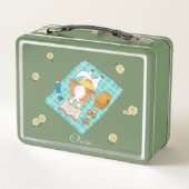 Mochi op een Picnic Design Lunch Box (Achterkant)